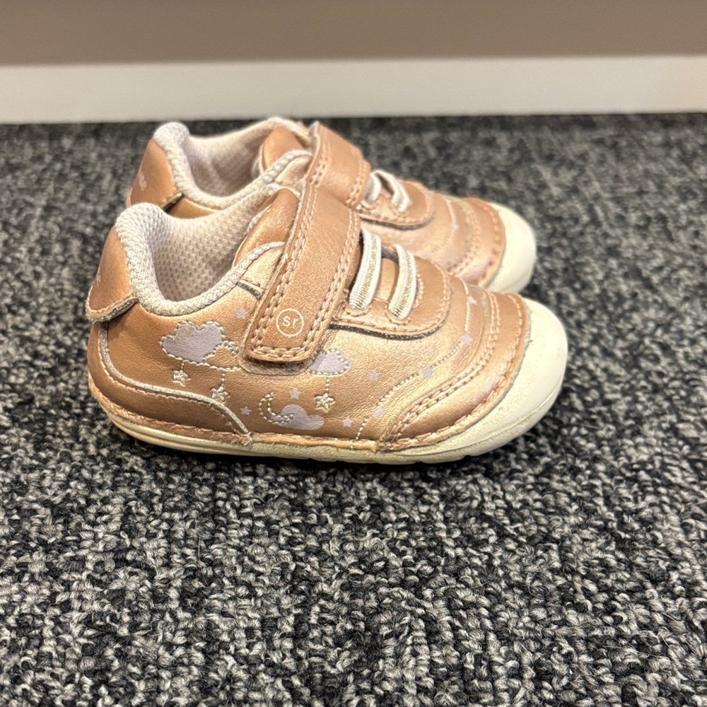 Rose Gold Stride Rite Shoes with Cloud Design